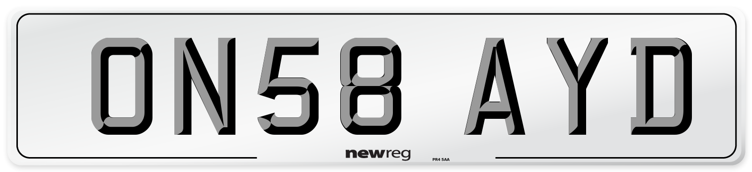 ON58 AYD Number Plate from New Reg